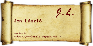 Jon László névjegykártya